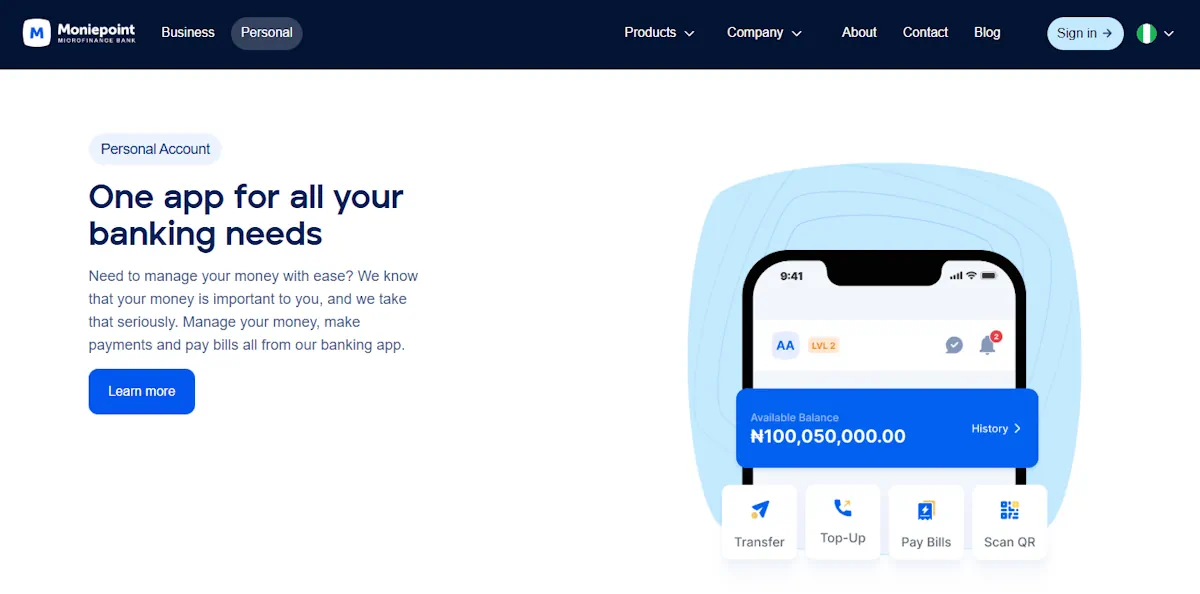 Moniepoint Mobile App Screenshot